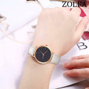 Lady Quartz Watch Fashion Casual Personality Elegant Watch w/ PU Leather Strap