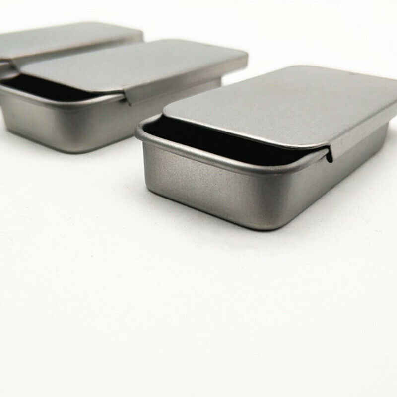 3pcs Iron Box Slide Cover Storage Box Jewelry Pill Cases Tin Boxes ContaineS Ew