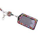 Colorful Rhinestone Lanyard with Retractable Reel Card ID Badge Holder