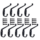 9 Pack Coat Hooks Wall Mounted for Hat Hardware Dual Prong Retro Coat Hanger Gn
