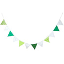 3.2m Green White Fabric Triangle Flags Banners Decor Bunting Pennant