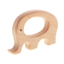 2pcs Natural Wood Teether Safe Wooden Cartoon Animal Baby Teething Rings