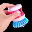 Kitchen Wash Brush Tool Pan Pot Dish Bowl Palm Cleaning Scrubber Soap Dispense