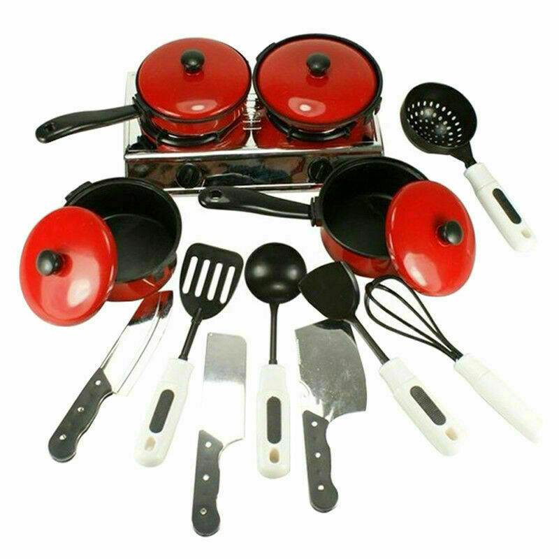 13pcs Utensils Food Dishes Kid Child Play House Kitchen Cooking Cookware G8 A5Z1