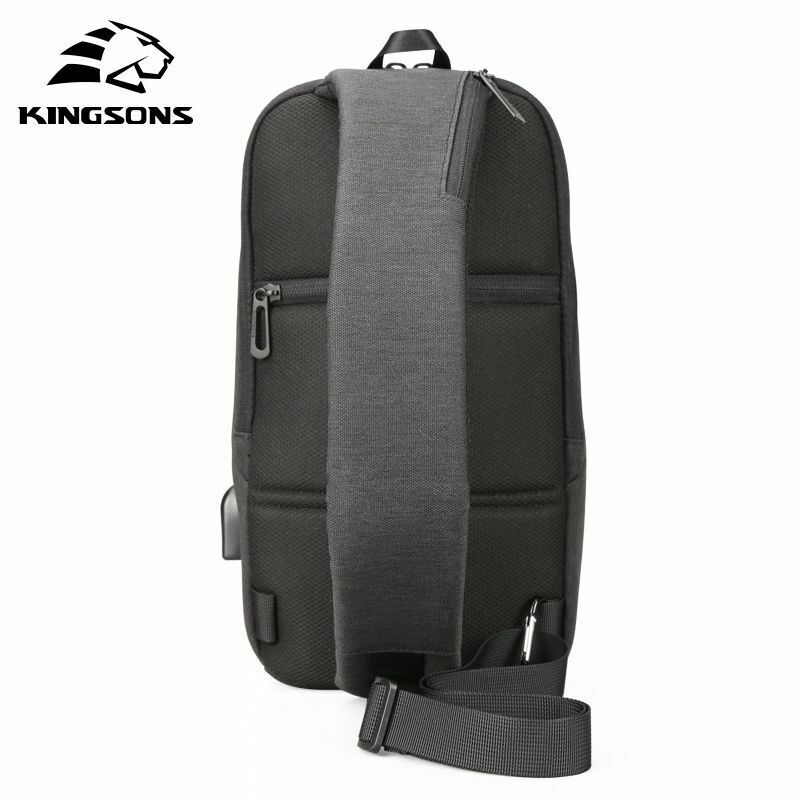 Kingsons USB Chest Bag Men Crossbody Bags Small Shoulder Bag For Male Bicyc Z2Y3