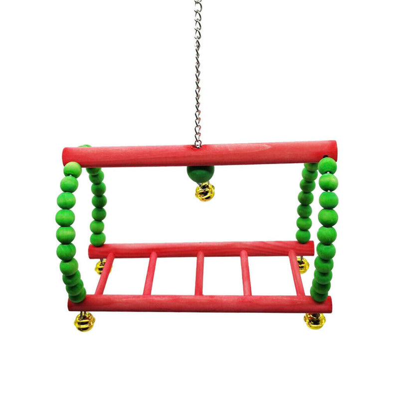 Pet Cage Hanging Swing Toys Ladder Stand Perch For Small To Large Birds