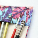 Maple Leaf Canvas School Pencil Case 36 Holes Roll Pencilcase Large Pen Bag