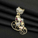 Fox Rhinestone Crystal Opal Pin Brooch Women Clothes Backpack Lapel Badges A