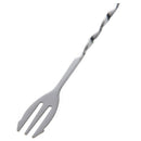 Bar Stainless Steel Twisted Mixing Spoon w Fork Tip J4S4