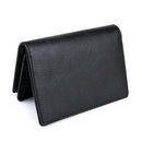 Men Black Leather Expandable Business Credit Card ID Cards Holder Wallet Case