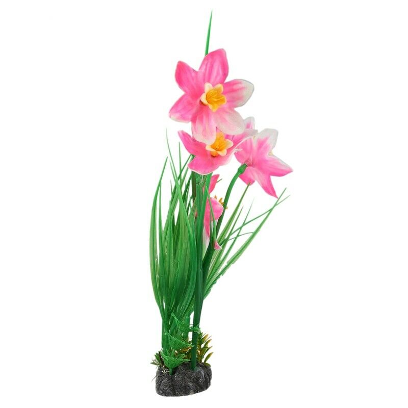 13" Aquarium Decor Plastic Plants Flowers for Fish Tank