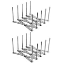 2 Pack Extendable Pot Lid Holders Multipurpose Steamer Rack Pans Glasses Ho U5C6