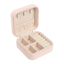 Portable Earrings Rings Storage Box PU Leather Jewelry Display Case (Pink) A