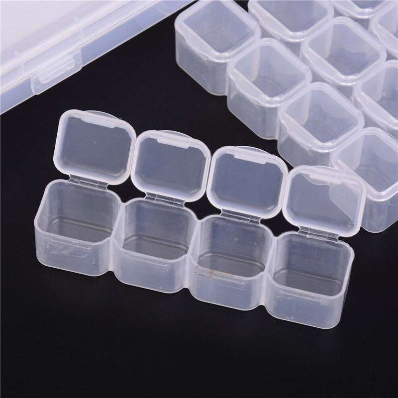 28 Slots Nail Art Storage Box Plastic Transparent Display Case Organizer Hol Gw