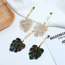 Fashion Maple Leaf Earrings Acrylic Hemp Leaf Long Pendant Earrings Tempera