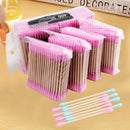 400PCS Double Head Cotton Buds Swab Tip Sticks Wooden Q-tips Applicato Makeup