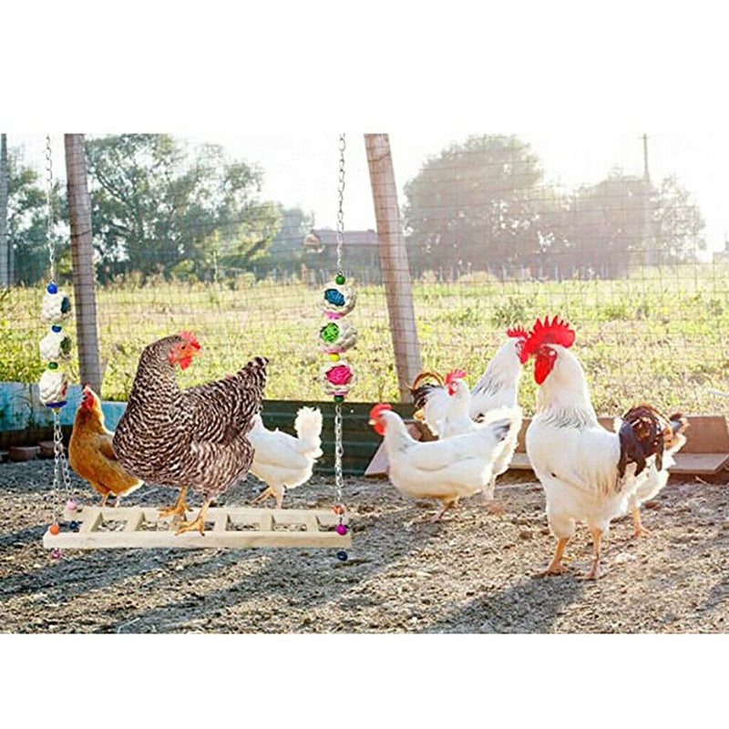2pcs Chicken Ladder Swing Wooden Perch Stand for Chicken Large Birds Canary