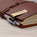 Pen Loop Traveler Notebook Leather Pen Holder with Stainless Steel Clip 4 P