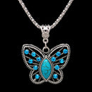 Jewelry Set Turquoise Drop Earring Crystal Butterfly Pendant Necklace Set f T3A8