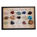 15Pcs Small Polished Gemstones of the World in a Mini Display Case Gifts