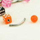 Wholesale 10x Mixed Color UV Dice Ball Navel Belly Button Ring Bars Piercing