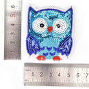 Owl Sequins Iron On Patches Sew-on Embroidered Motif Applique For Clothing   Z