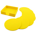 7pcs Rubber Silicone Coasters Round for Hot Drink Bar Table Placemat,Yellow
