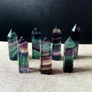 50g 50-60MM Natural Colorful Fluorite Quartz Crystal Wand Point Healing Stone *1
