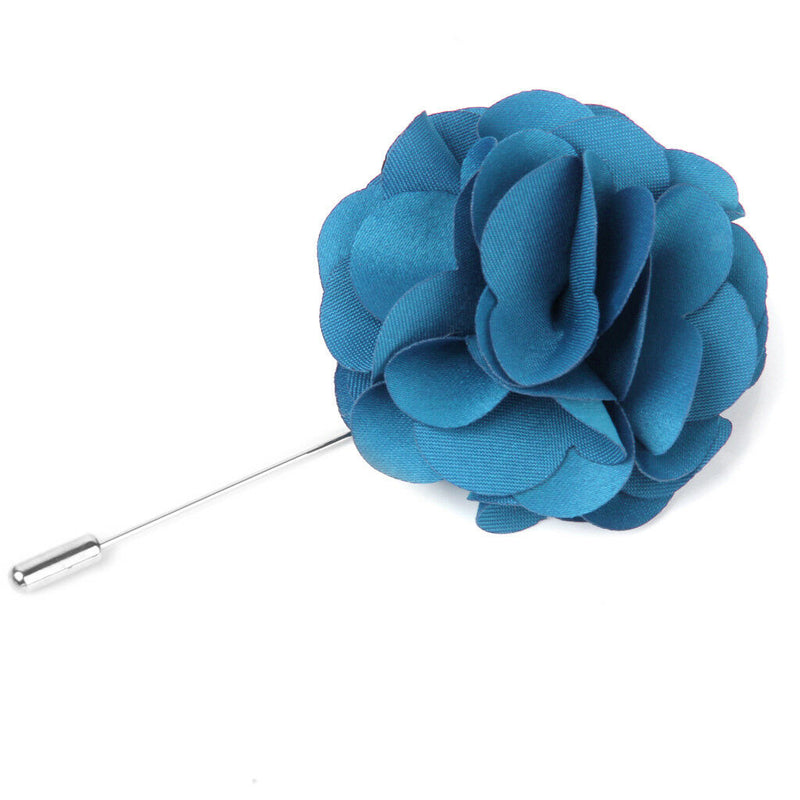 Boutonniere Stick Lapel Tie Pin Brooch &Sky Blue Flower Men Accessories Gift
