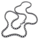 Jewelry Necklace for Men - Chain - 4mm Biker Retro Link - Stainless Steel - R1A7