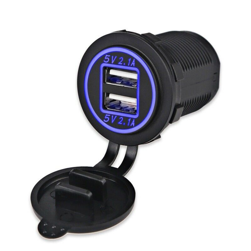 5V 4.2A Dual 2USB Charger Socket Adapter Power Outlet for 12V 24V Car Motor I9M2
