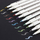 10 Color Metallic Art Marker Fine Liner Coloring Brush Pens Art Craft Pen
