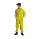 2Pcs Race Medal 1:64 Yellow Overalls Figures Charm Macro Scenario Puppet