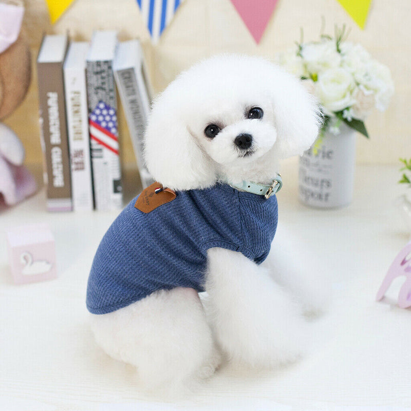 2pcs Cute Dog Korean Style T-shirt Clothes Summer Vest Puppy Costumes S L