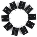 10Pcs 20x15x11mm Black Aluminum Heat Sink for TO-220 Triode TSAU JC,a