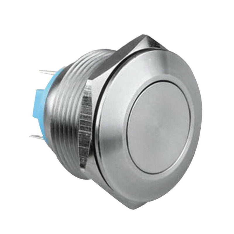 5A/250VAC Stainless Steel Resetable Metal Push Tton Switch Flat Head 1NO