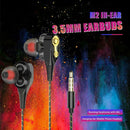 Wired Earphone Universal 3.5mm Bass Earbuds In-Ear Earphones w/Mic (Black) A