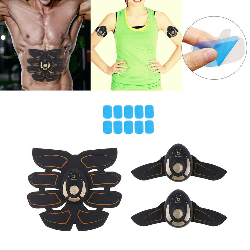 Fitness Ab Stimulator Abdominal Mucle Training Toner Trainer Body Belt & Gel Pad