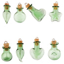 10 Glass Cork Drops Glasses Vials Wish Bottles W / Loop Diy