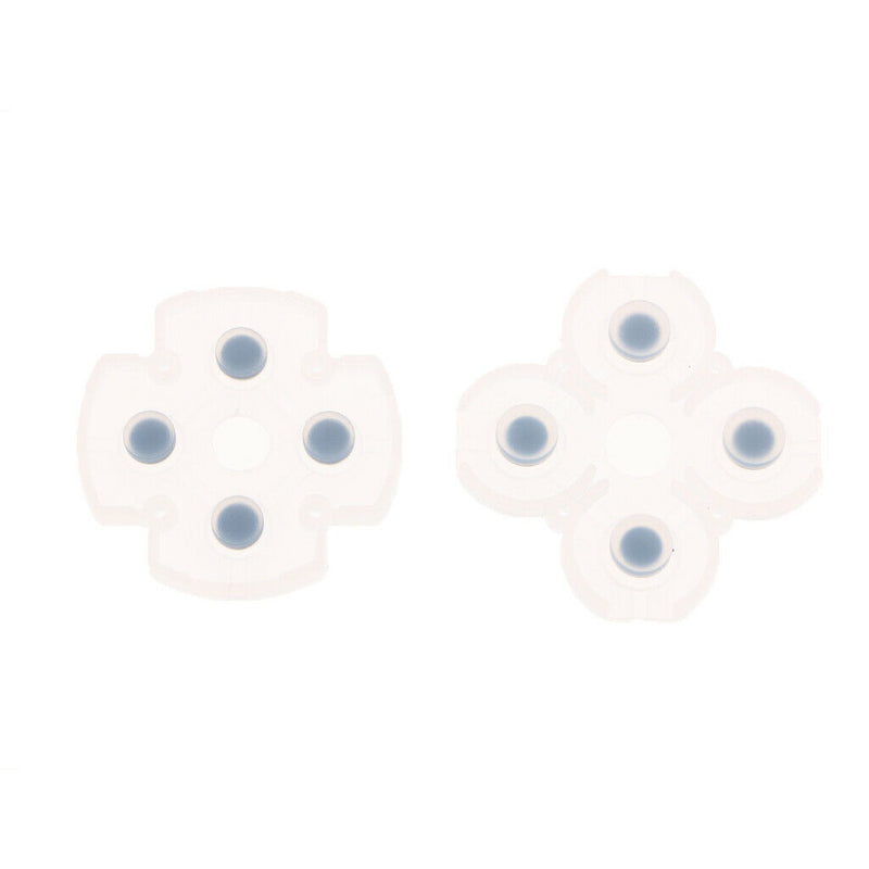 1 Set Button Conductive Rubber Pad for Sony PS4 w/ 2x Aim Assistance Ring