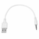 White Audio 3.5mm Male to USB 2.0 Male M/M Connector Charge Cable 15cm