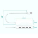 S18-USB2.0 Ultra-thin Multi-USB 4Port Splitter Hub Adapter Expander (White)