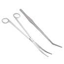 Stainless Steel Aquarium Live Tank Plant Landscaping Elbow Scissor & Tweezer