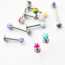 Mix Color Labret Balls Lip Tragus ring Ear Stud Bars Kit 10pcs P1317
