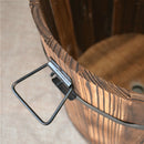 6x Rustic Wood Bucket Flower Pot Garden for Plants Flower Garden Decor