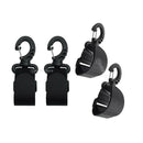 4pcs Nylon Paddle Clips Fishing Rod Holder Keeper Canoe Kayak Accessories Black