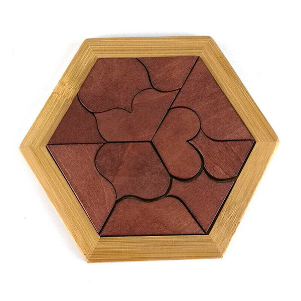 Wooden Tangram Jigsaw Board Educational Early Learning Wood Puzzles Game To M6R9