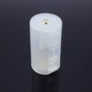 Small Size AA Battery to D Size Adapter Converter Holder Case White