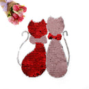 Sequins Lover Cat Patches on T-shirt Garment Sequined Applique Crafts 3C