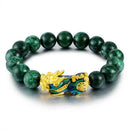 Feng Shui Pixiu Jade Wealth Protection Wealth Gathering Bracelet Women Men X6Q4